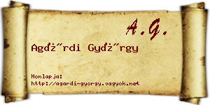 Agárdi György névjegykártya